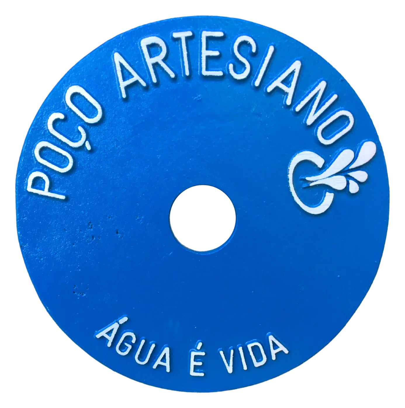 Tampa padrão para poço artesiano em alumínio, vista frontal personalizada